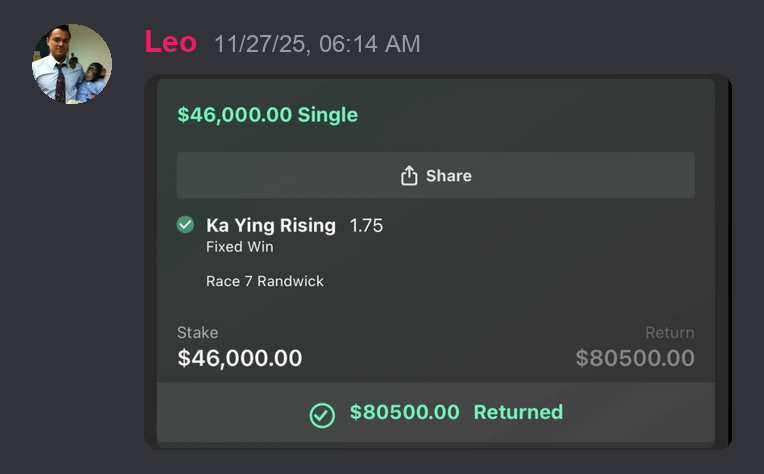 Member profit screenshot