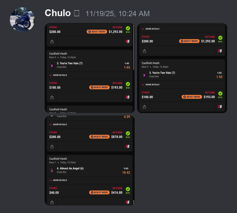 Member profit screenshot