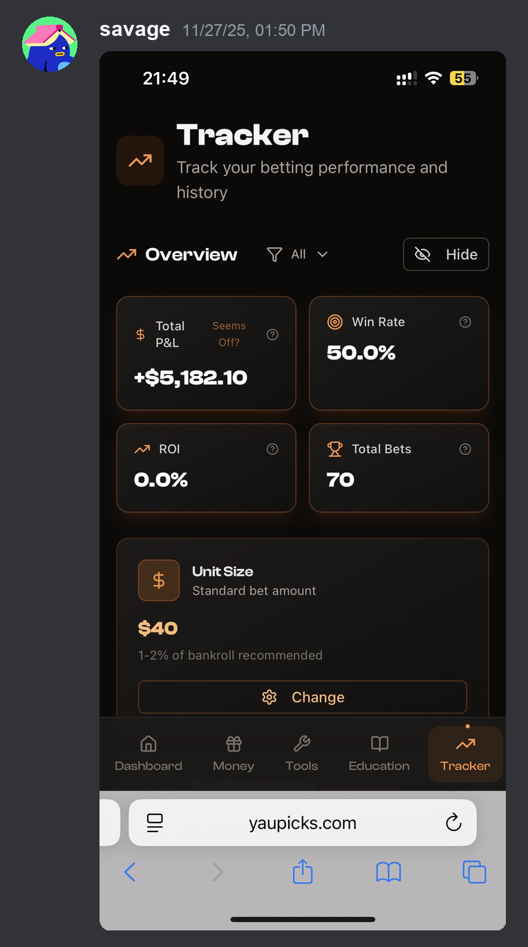 Member profit screenshot