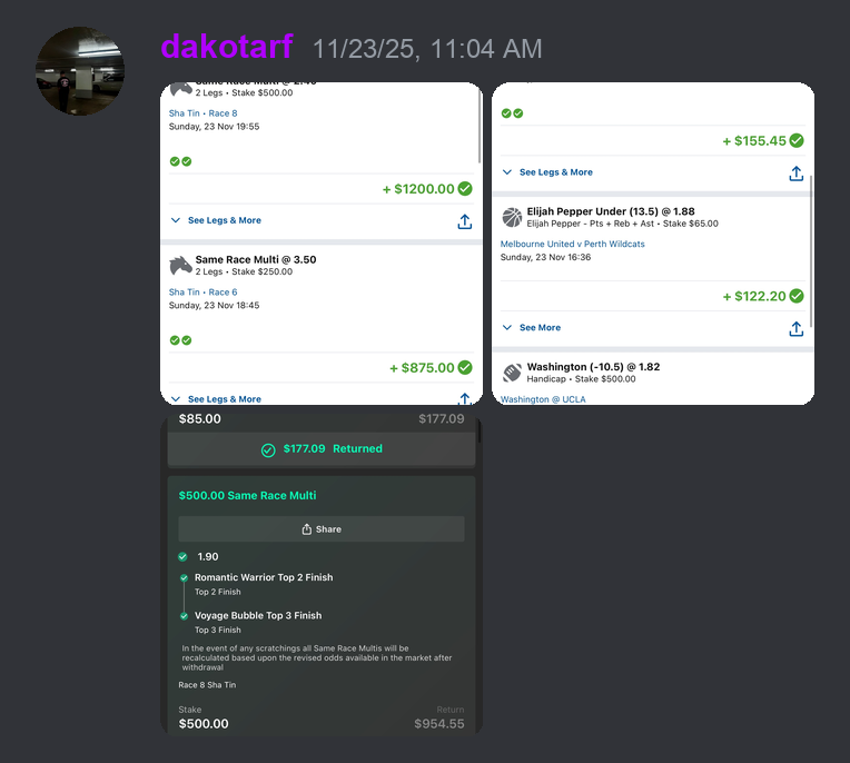 Member profit screenshot