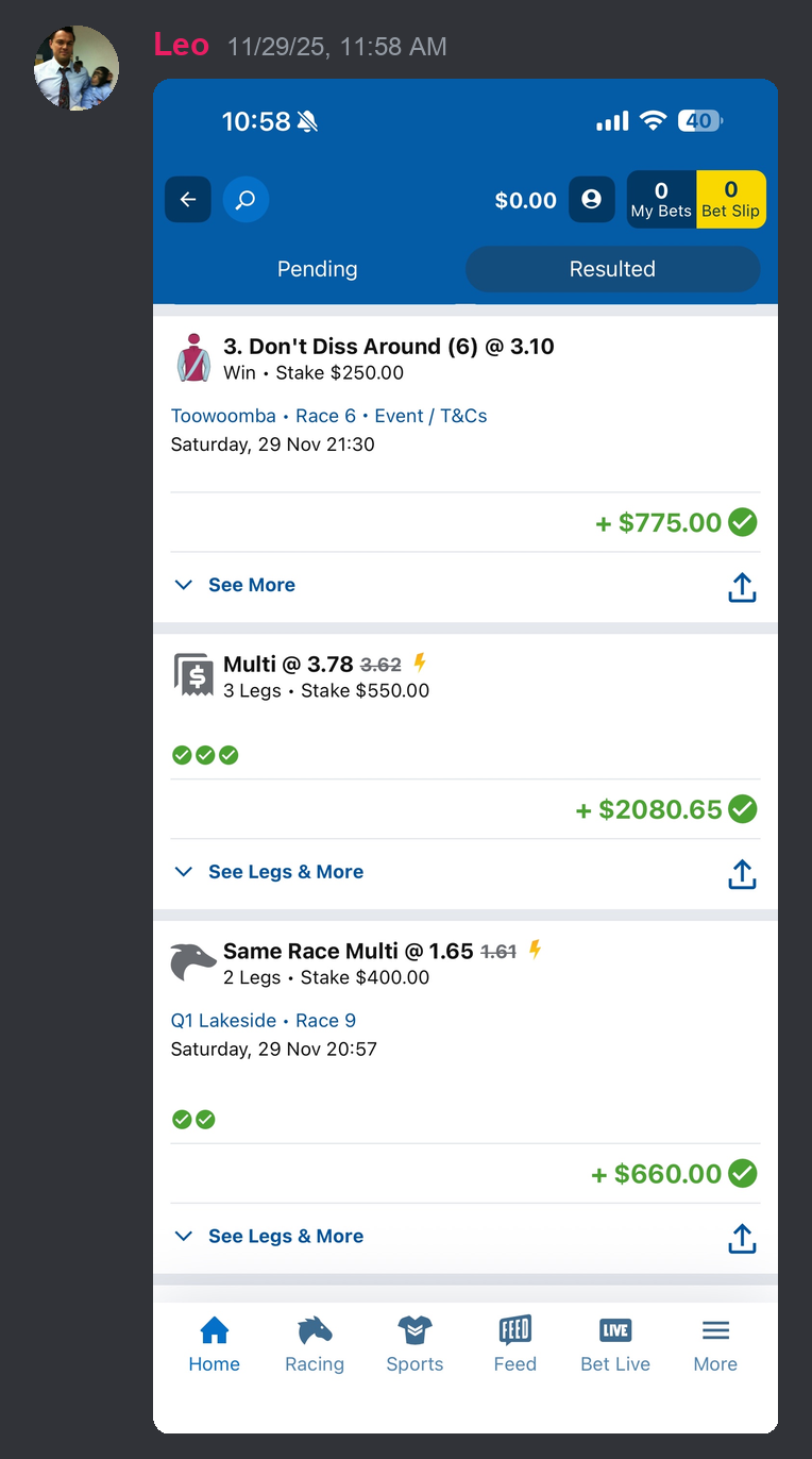Member profit screenshot