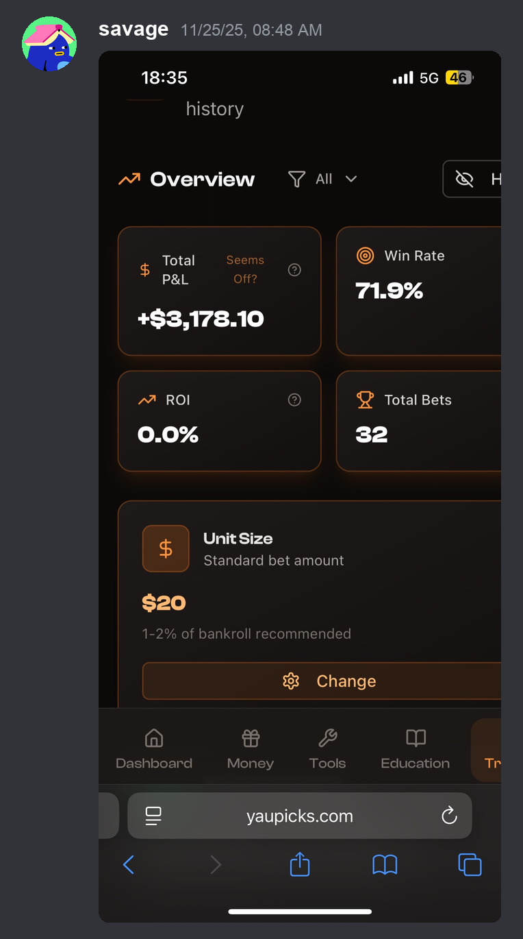 Member profit screenshot