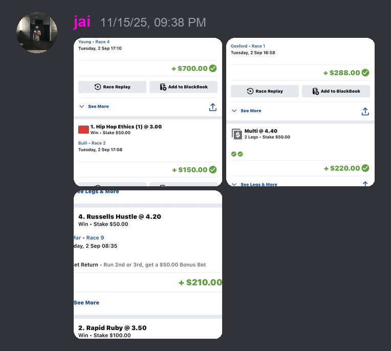 Member profit screenshot
