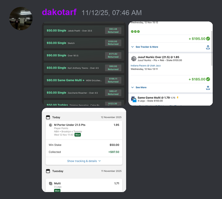 Member profit screenshot