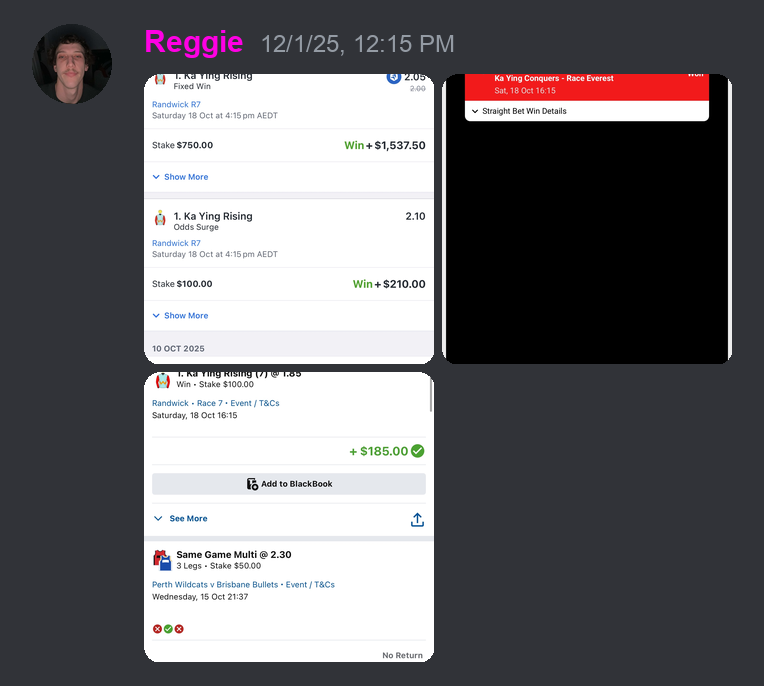 Member profit screenshot