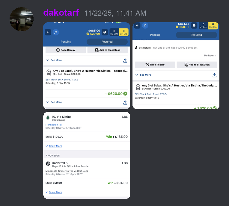 Member profit screenshot